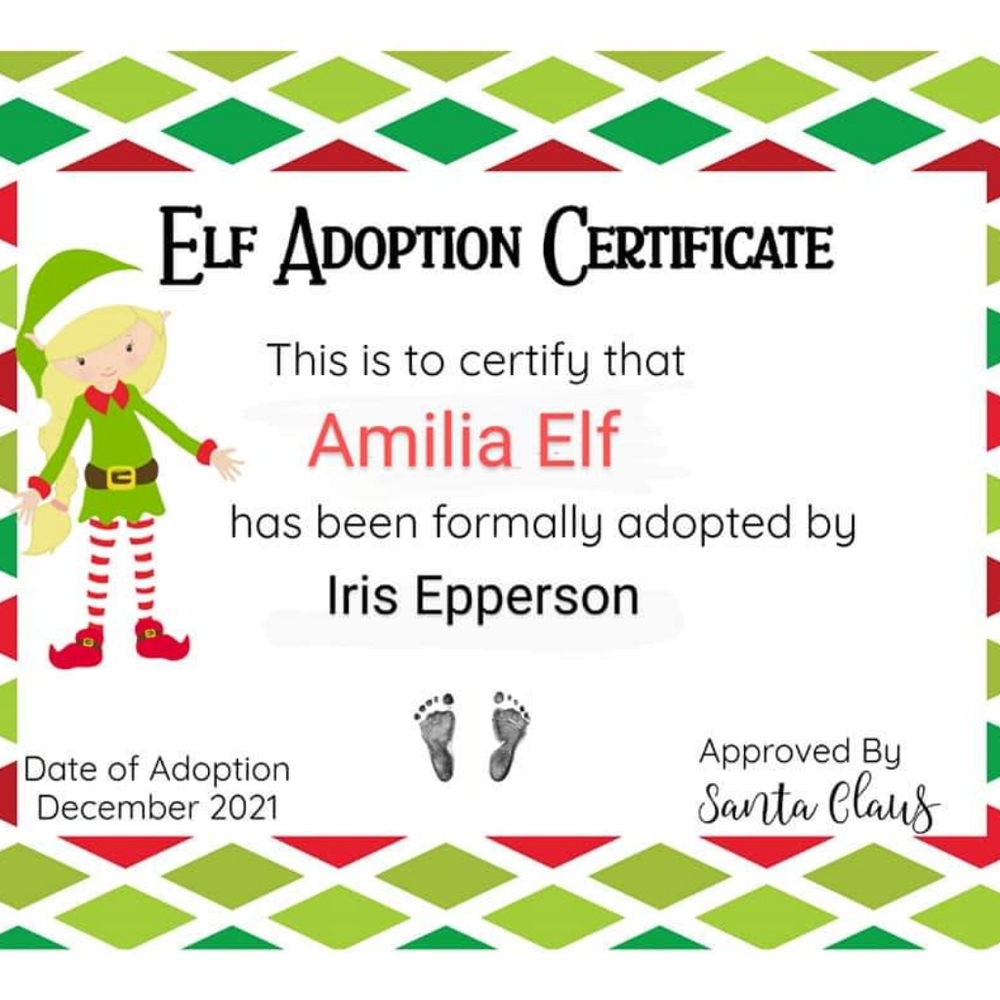 Elf with Adoption Certificate